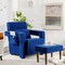 Modern Berber Fleece Single Sofa Chair Included Ottoman and Waist Pillow Suitable for Any Terrain